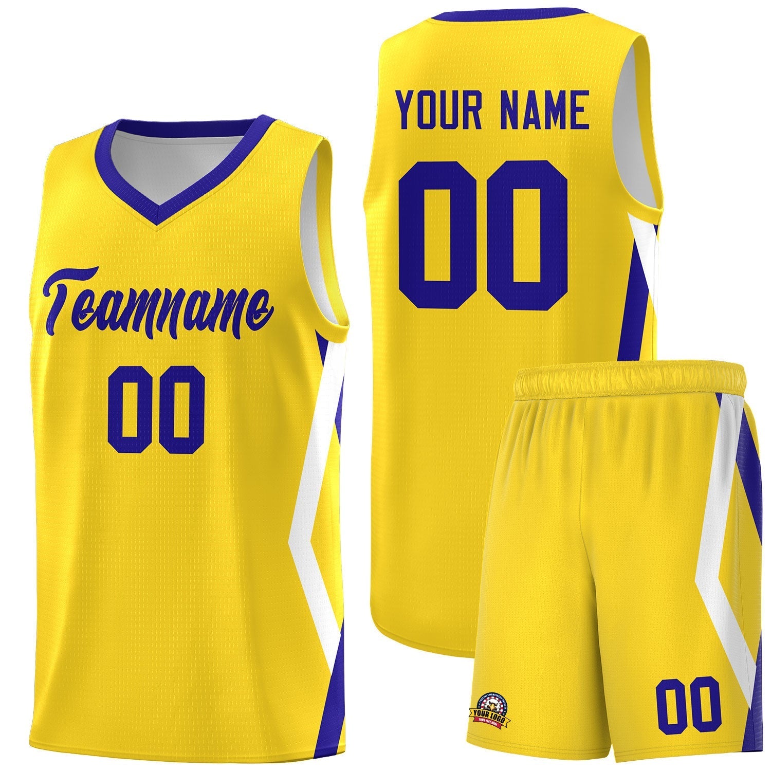 Custom Gold Side Rhombus Graffiti Pattern Kits Basketball Jersey|KXKSHOP