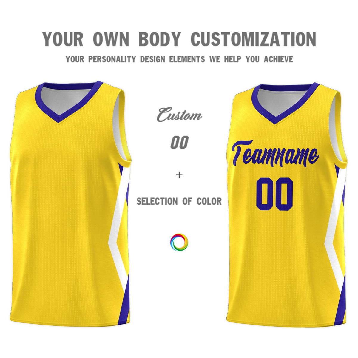 Custom Gold Side Rhombus Graffiti Pattern Kits Basketball Jersey|KXKSHOP