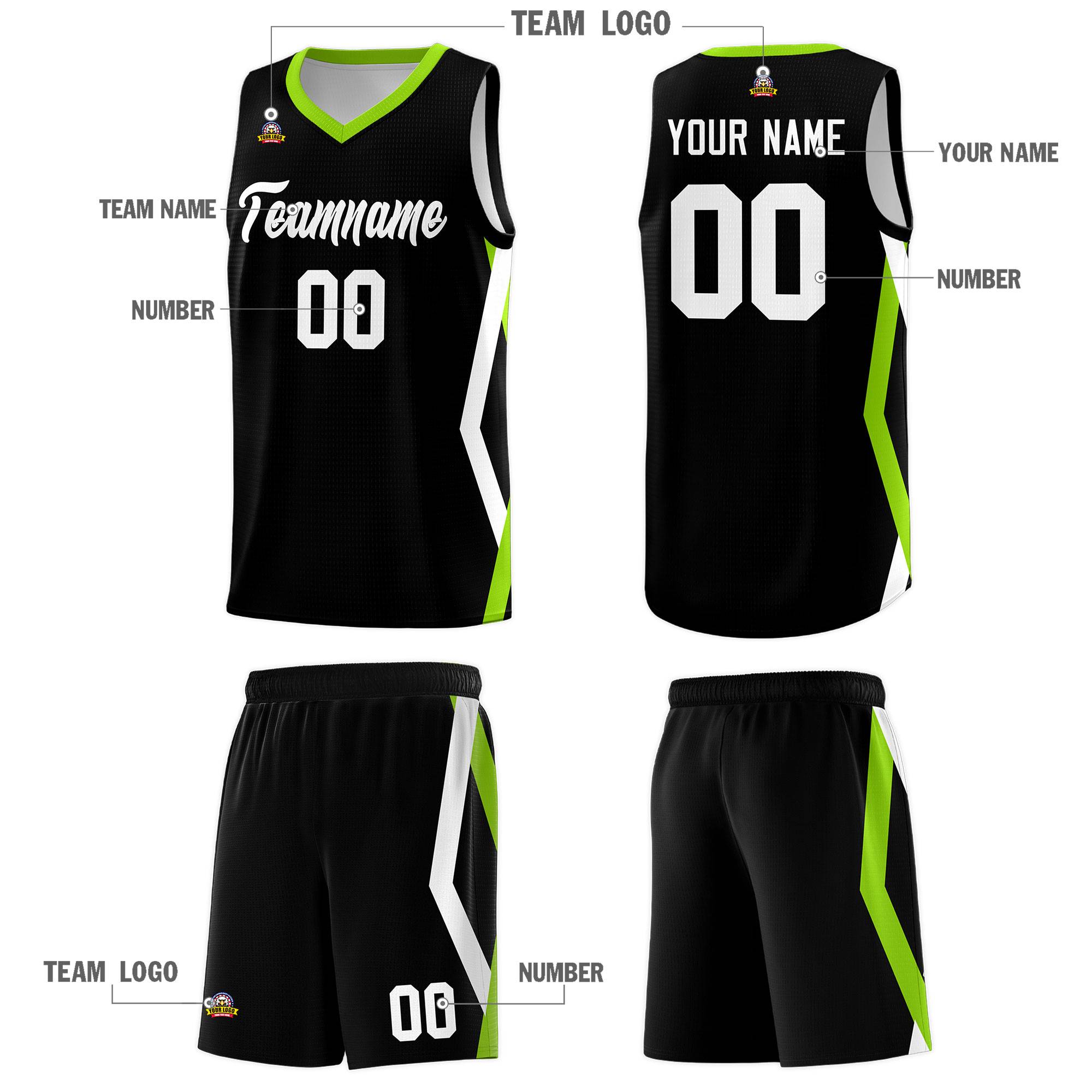 Custom Black Side Rhombus Graffiti Pattern Kits Basketball Jersey|KXKSHOP