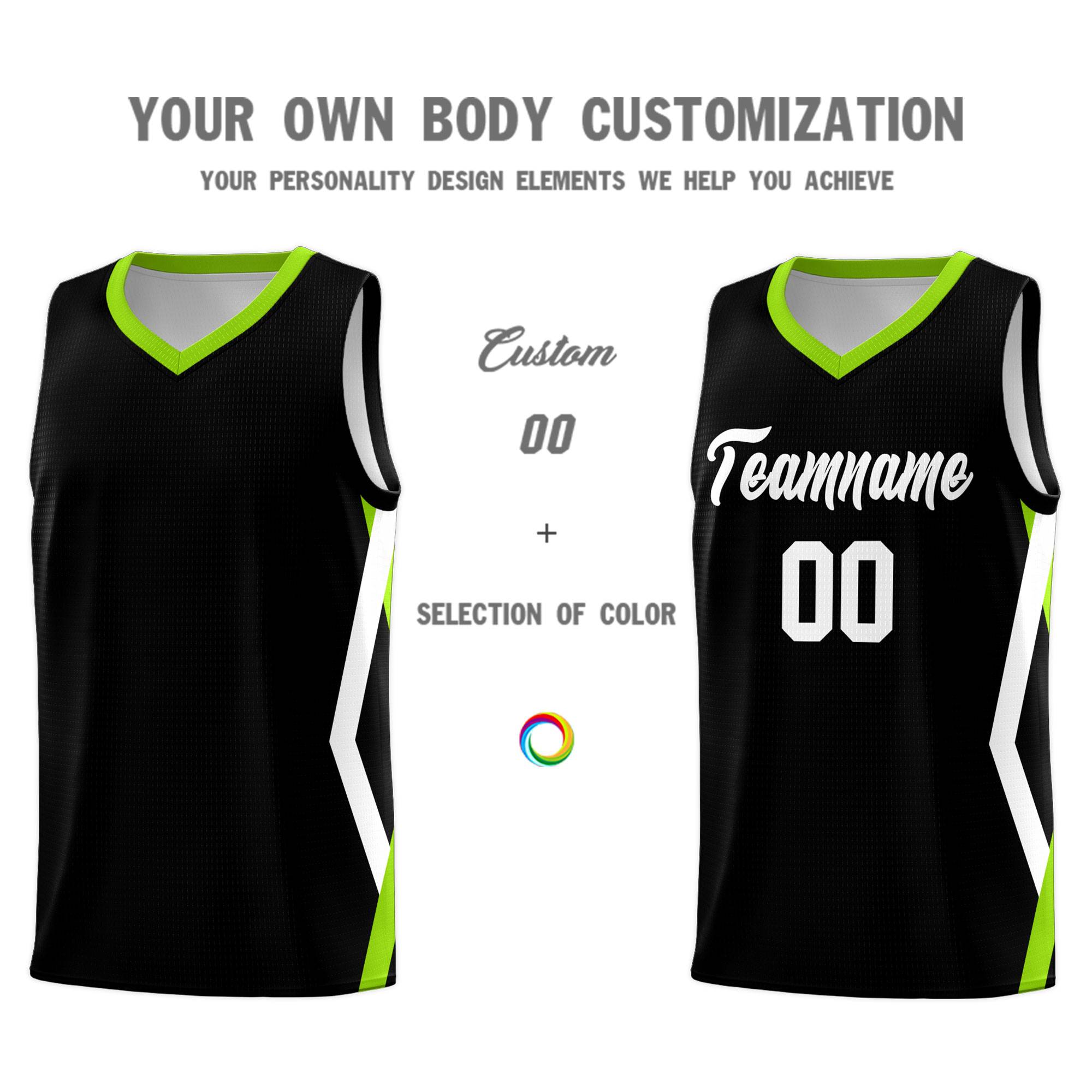 Custom Black Side Rhombus Graffiti Pattern Kits Basketball Jersey|KXKSHOP