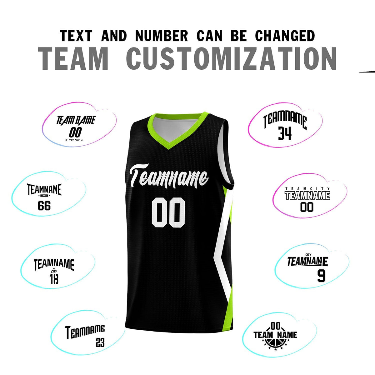 Custom Black Side Rhombus Graffiti Pattern Kits Basketball Jersey|KXKSHOP