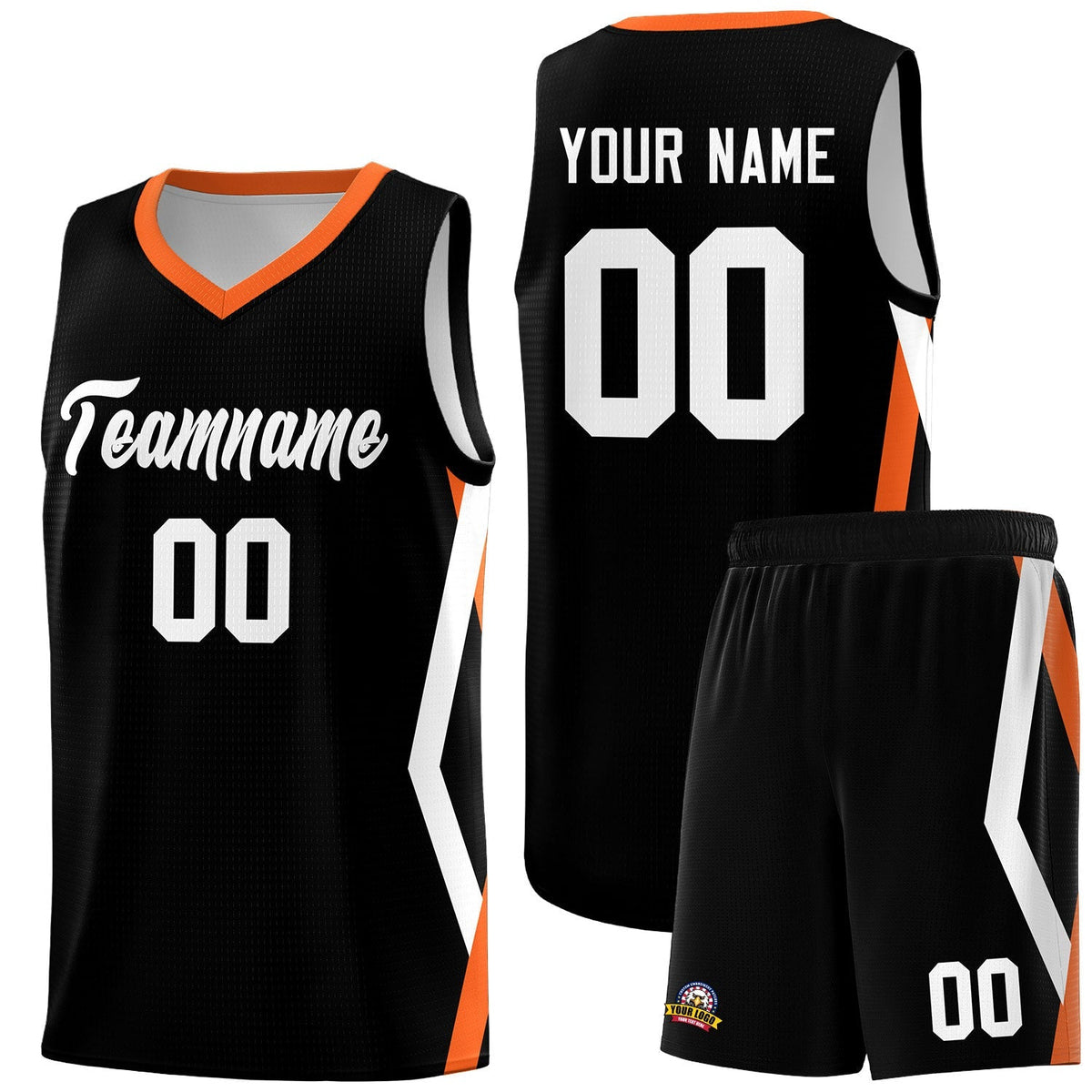 Custom Black Side Rhombus Graffiti Pattern Kits Basketball Jersey|KXKSHOP