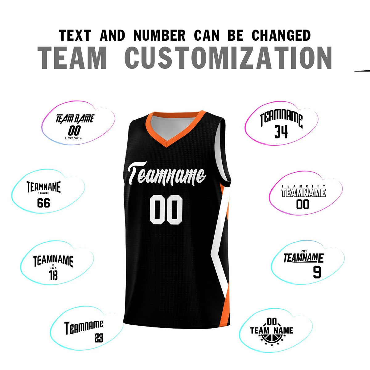 Custom Black Side Rhombus Graffiti Pattern Kits Basketball Jersey|KXKSHOP