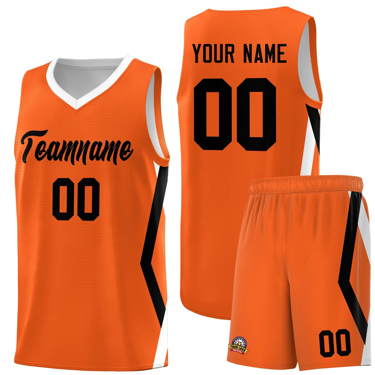 Custom Orange Side Rhombus Graffiti Pattern Kits Basketball Jersey|KXKSHOP