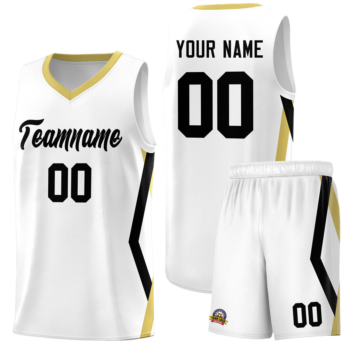 Custom White Side Rhombus Graffiti Pattern Kits Basketball Jersey|KXKSHOP
