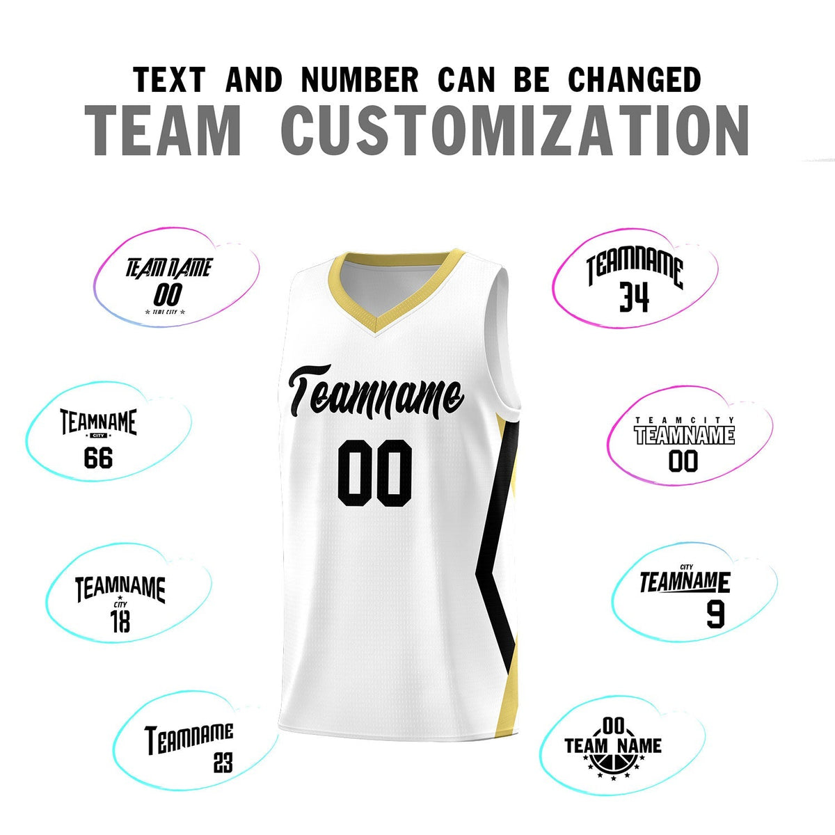 Custom White Side Rhombus Graffiti Pattern Kits Basketball Jersey|KXKSHOP