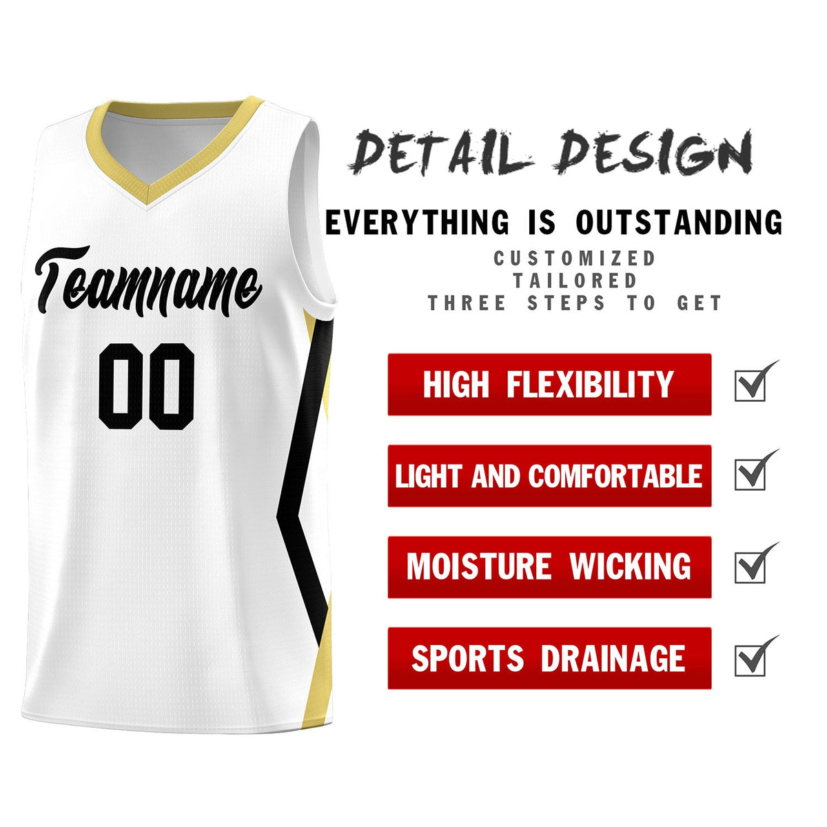 Custom White Side Rhombus Graffiti Pattern Kits Basketball Jersey|KXKSHOP
