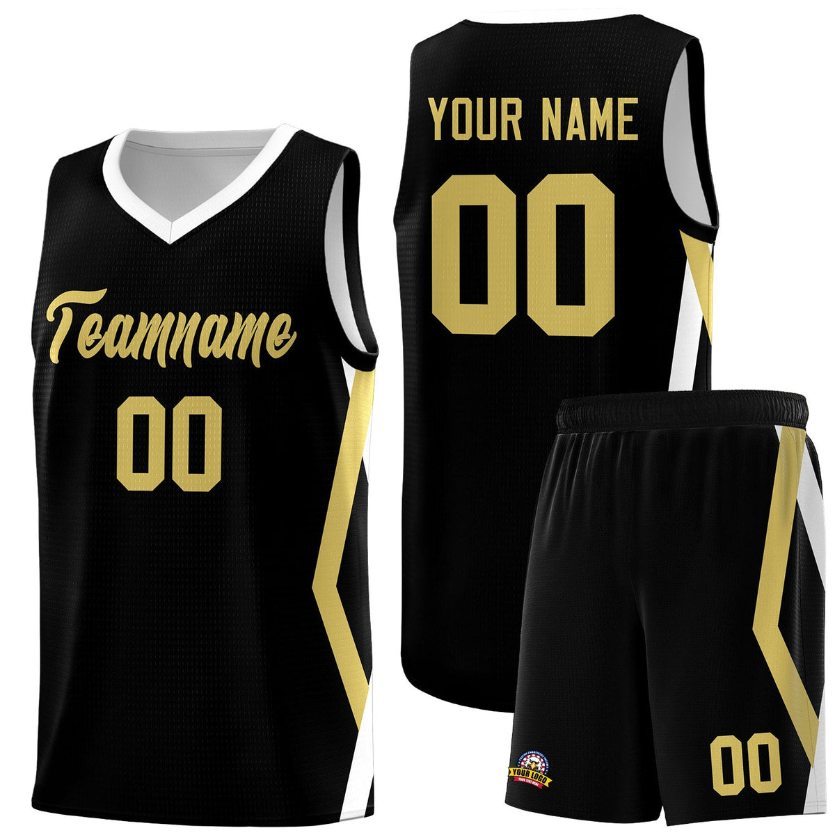 Custom Black Side Rhombus Graffiti Pattern Kits Basketball Jersey|KXKSHOP