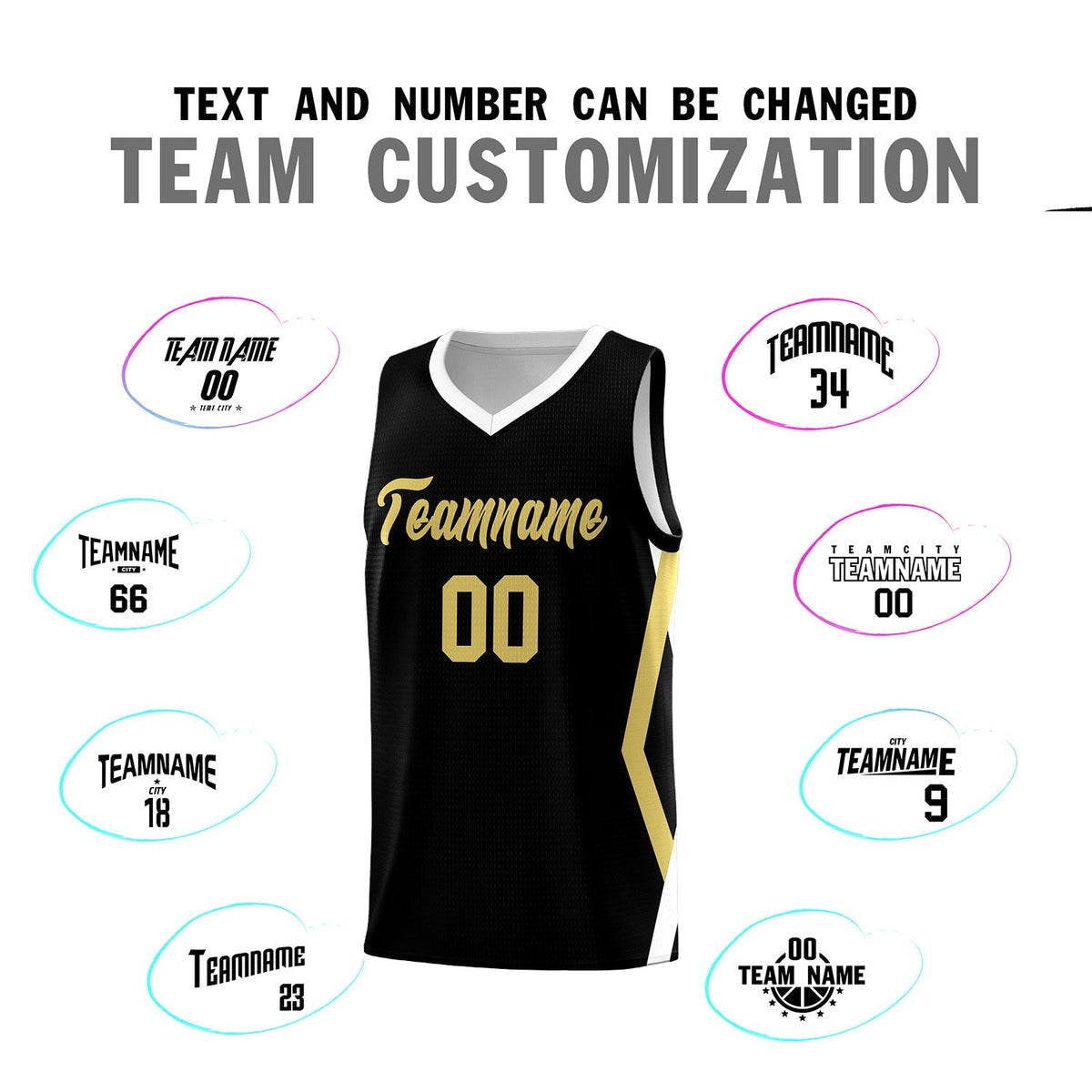 Custom Black Side Rhombus Graffiti Pattern Kits Basketball Jersey|KXKSHOP