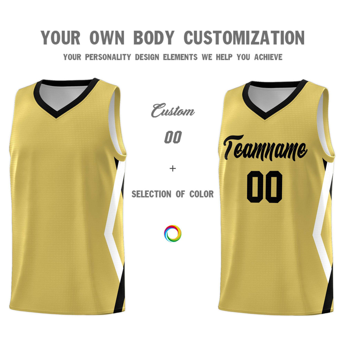 Custom Old Gold Side Rhombus Graffiti Pattern Kits Basketball Jersey|KXKSHOP
