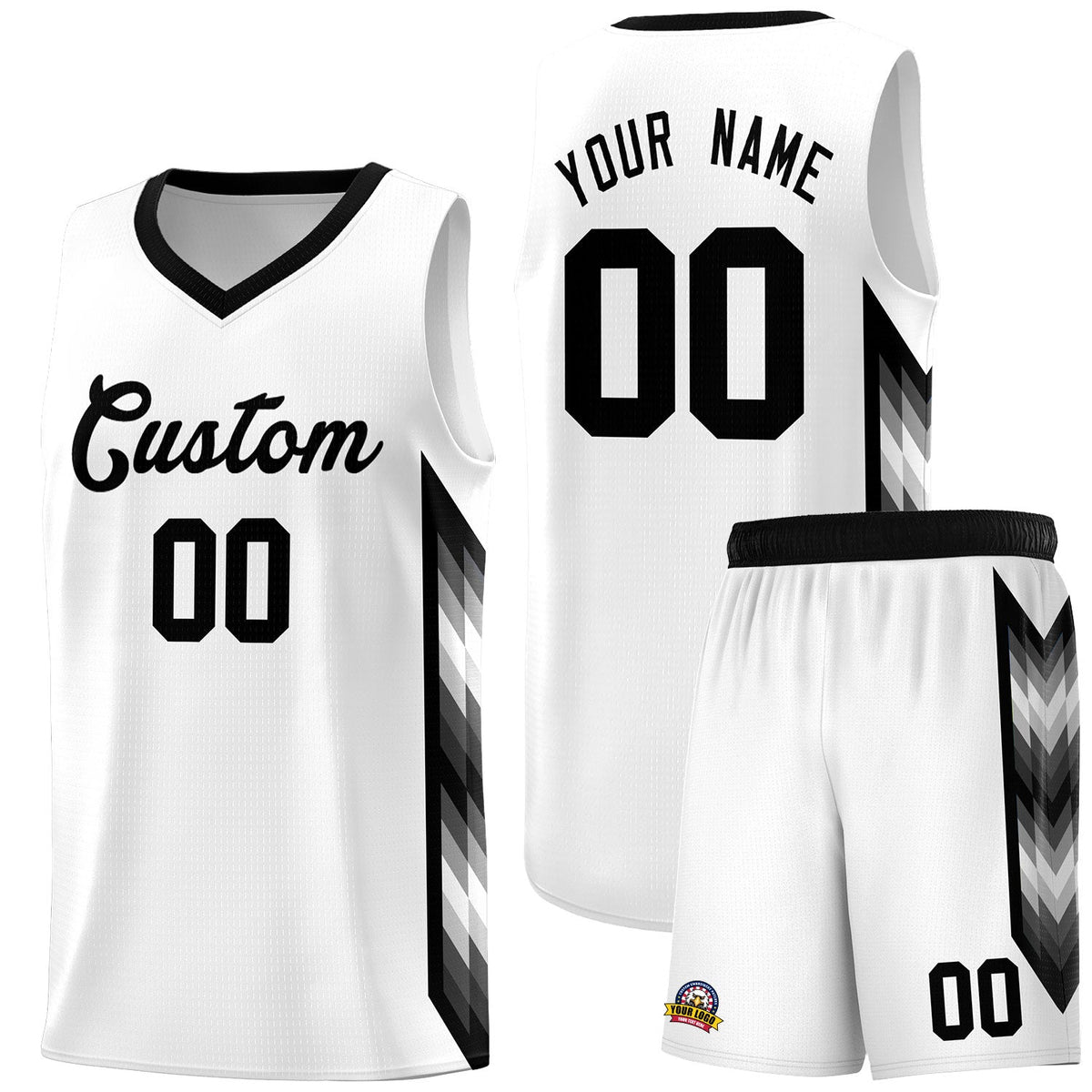 Custom White Mosaic Gradient Fashion Sports Uniform Basketball Jersey|KXKSHOP