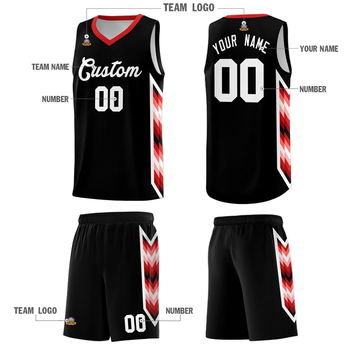 Custom Black Mosaic Gradient Fashion Sports Uniform Basketball Jersey|KXKSHOP