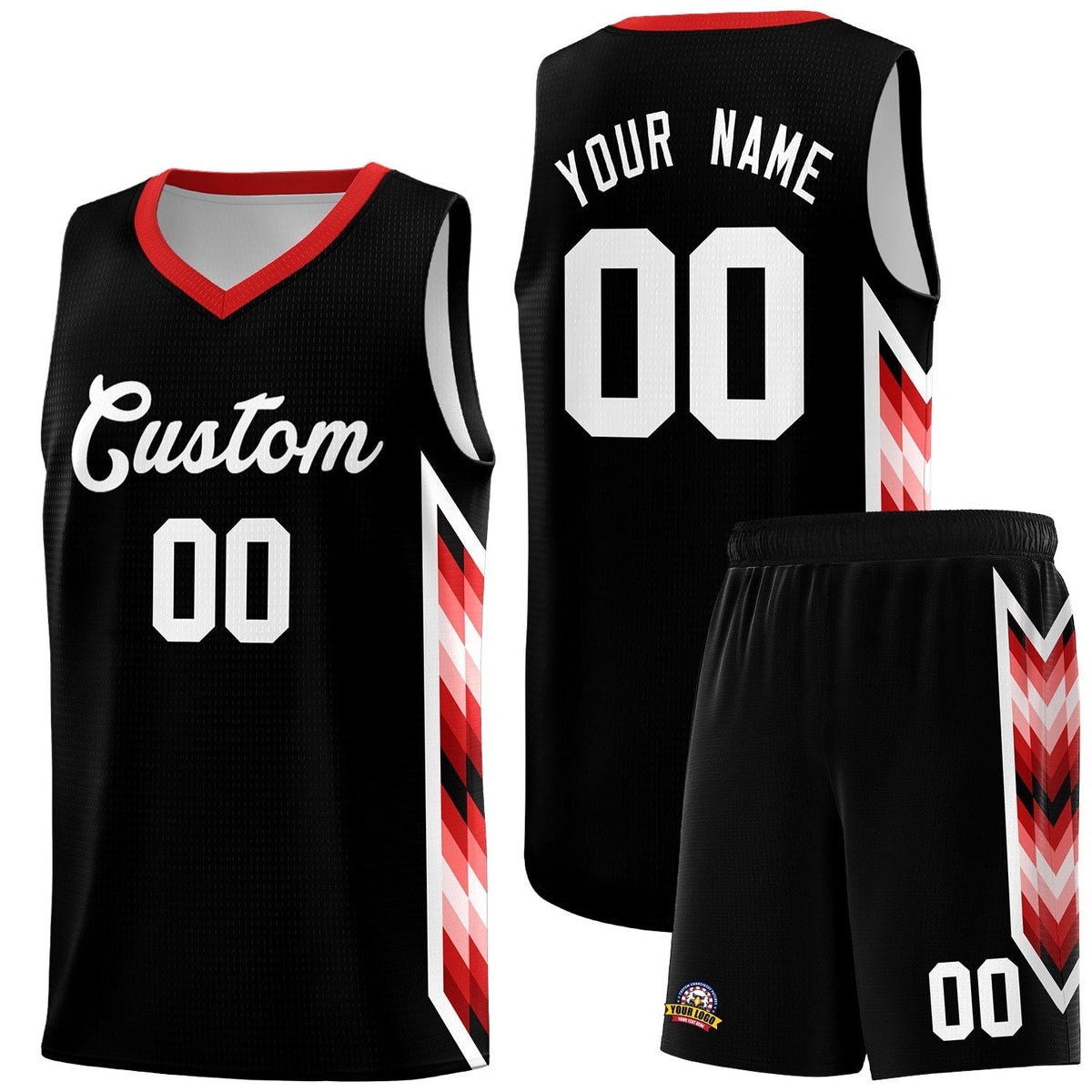 Custom Black Mosaic Gradient Fashion Sports Uniform Basketball Jersey|KXKSHOP
