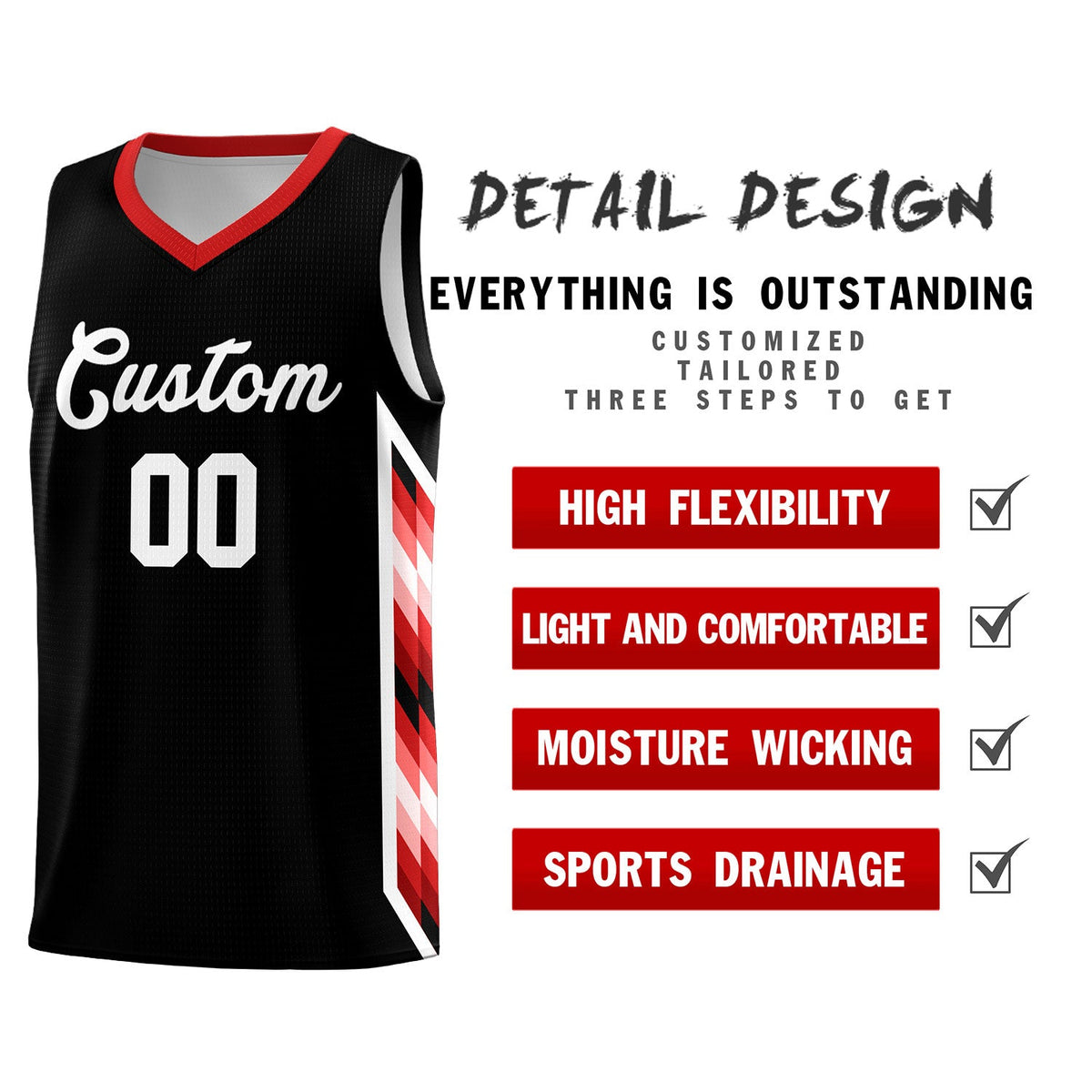 Custom Black Mosaic Gradient Fashion Sports Uniform Basketball Jersey|KXKSHOP