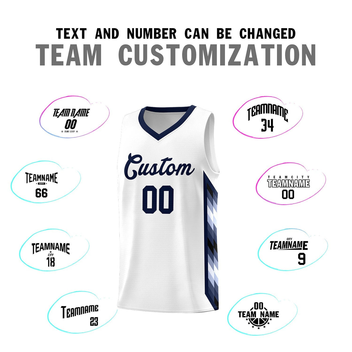 Custom White Mosaic Gradient Fashion Sports Uniform Basketball Jersey|KXKSHOP