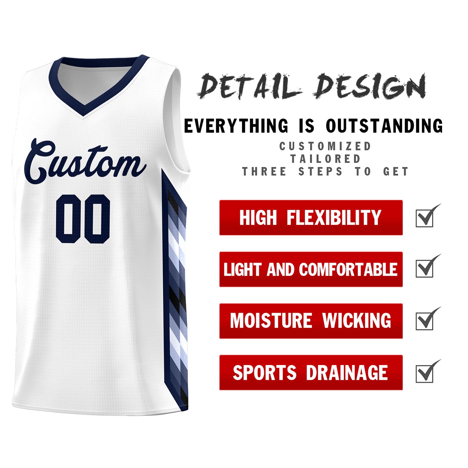 Custom White Mosaic Gradient Fashion Sports Uniform Basketball Jersey|KXKSHOP