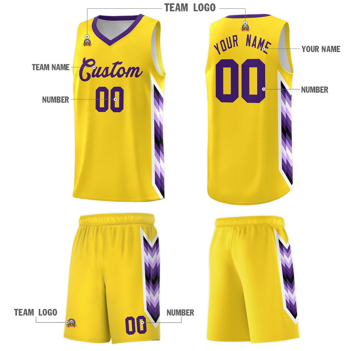 Custom Gold Mosaic Gradient Fashion Sports Uniform Basketball Jersey|KXKSHOP