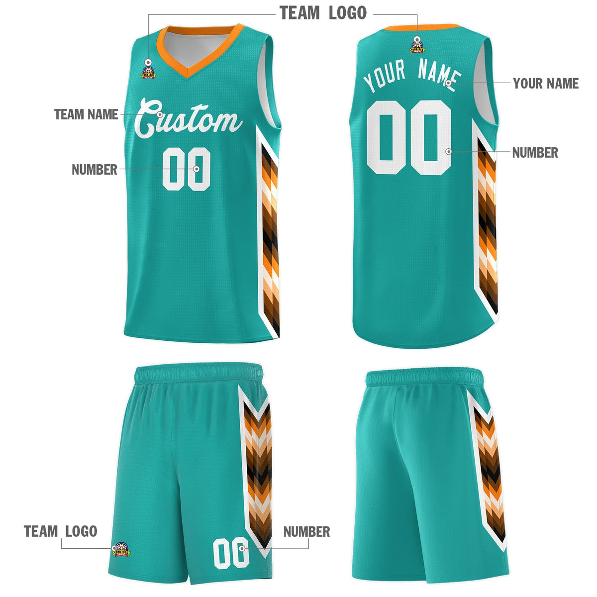 Custom Aqua Mosaic Gradient Fashion Sports Uniform Basketball Jersey|KXKSHOP