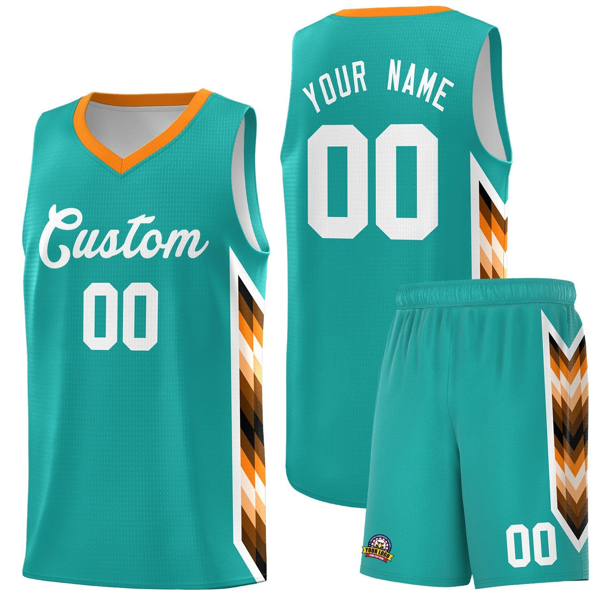Custom Aqua Mosaic Gradient Fashion Sports Uniform Basketball Jersey|KXKSHOP