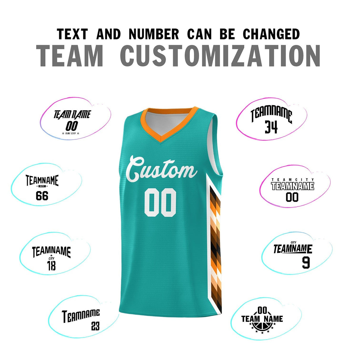 Custom Aqua Mosaic Gradient Fashion Sports Uniform Basketball Jersey|KXKSHOP
