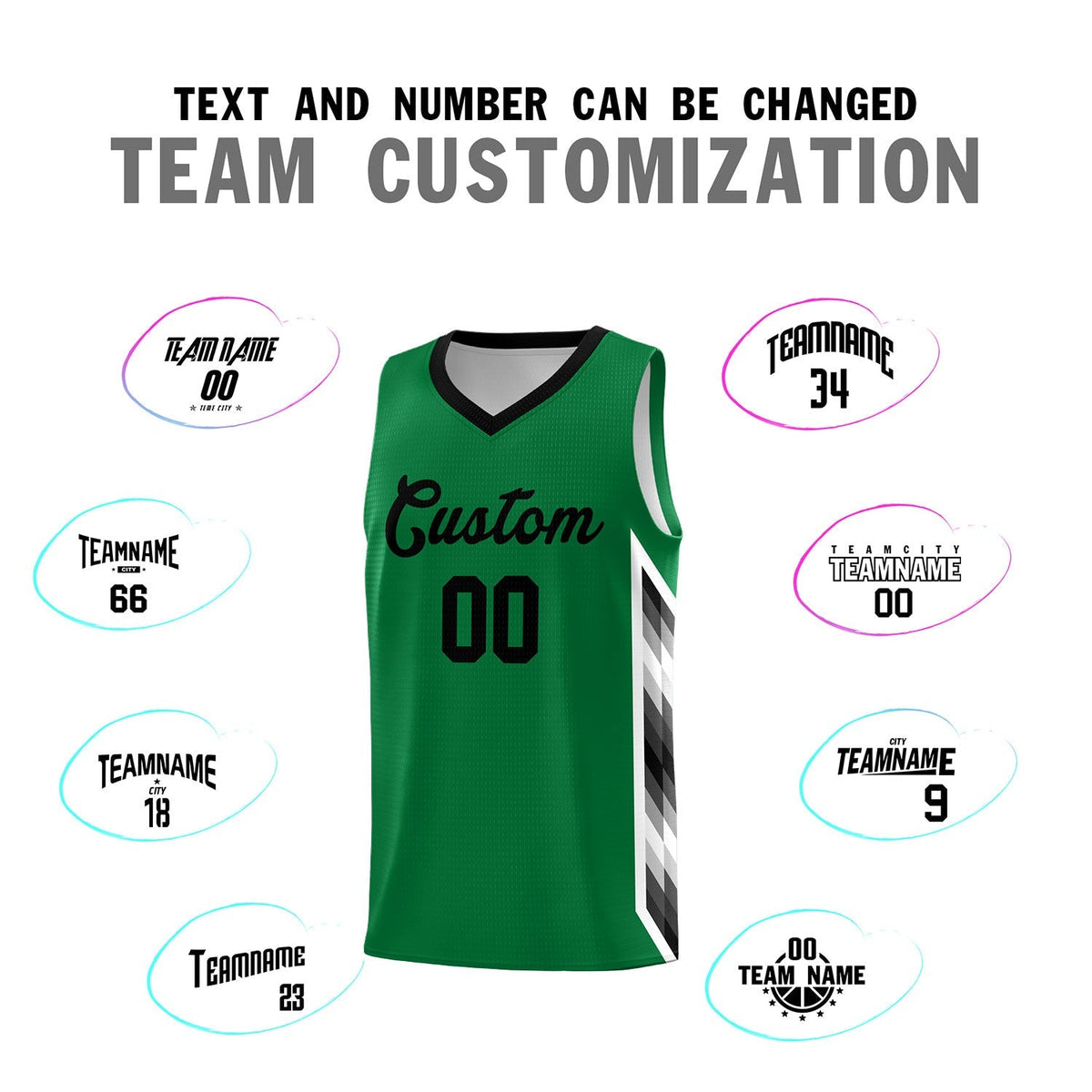 Custom Kelly Green Mosaic Gradient Fashion Sports Uniform Basketball Jersey|KXKSHOP
