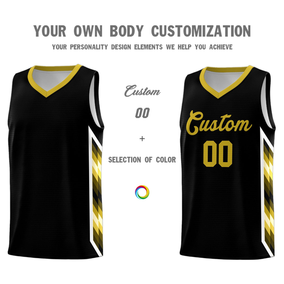 Custom Black Mosaic Gradient Fashion Sports Uniform Basketball Jersey|KXKSHOP
