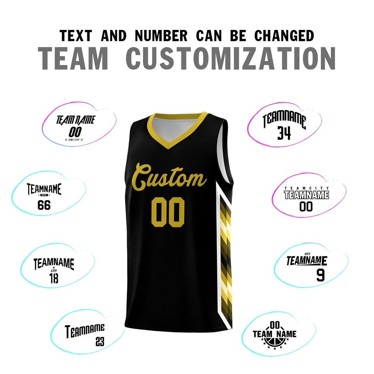 Custom Black Mosaic Gradient Fashion Sports Uniform Basketball Jersey|KXKSHOP