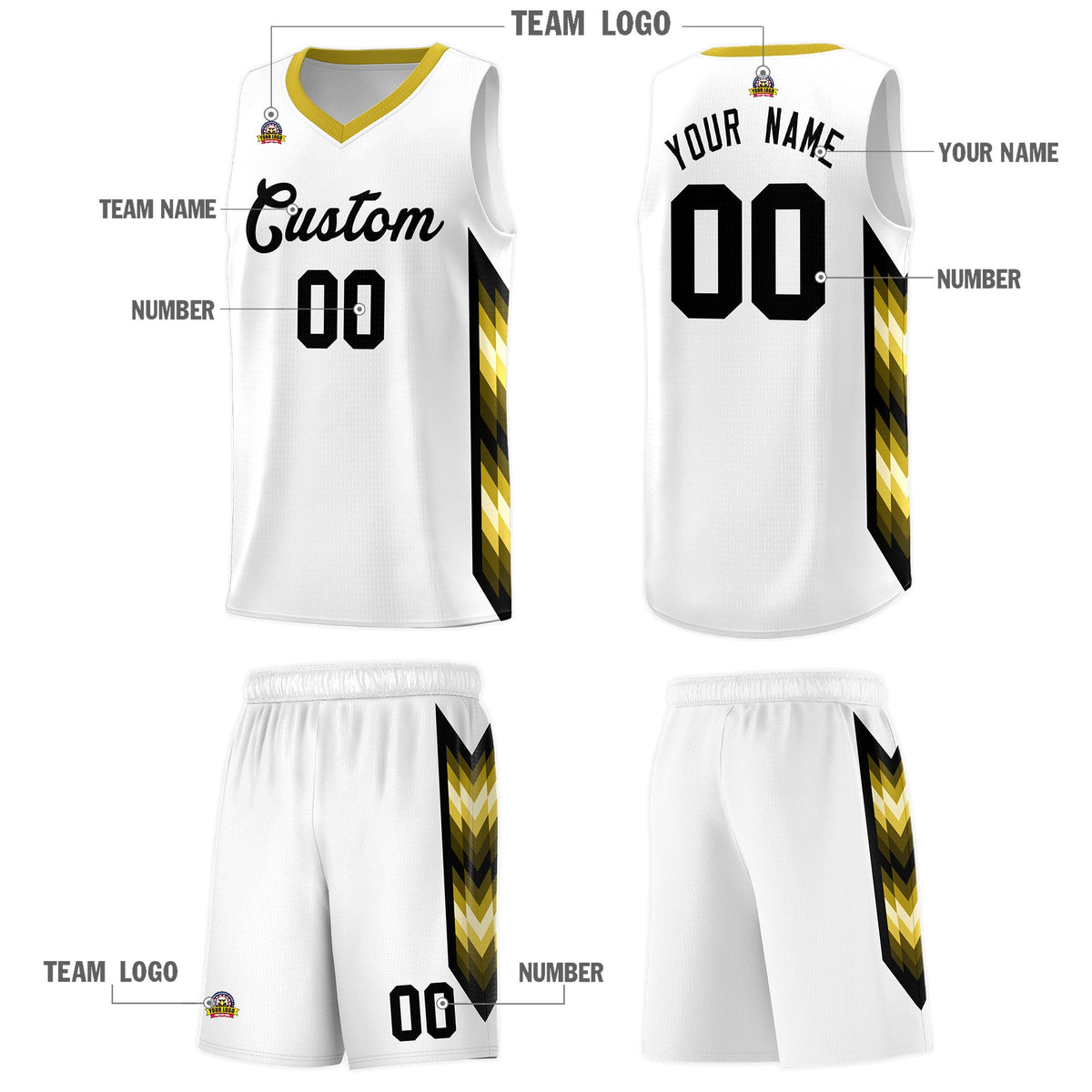 Custom White Mosaic Gradient Fashion Sports Uniform Basketball Jersey|KXKSHOP