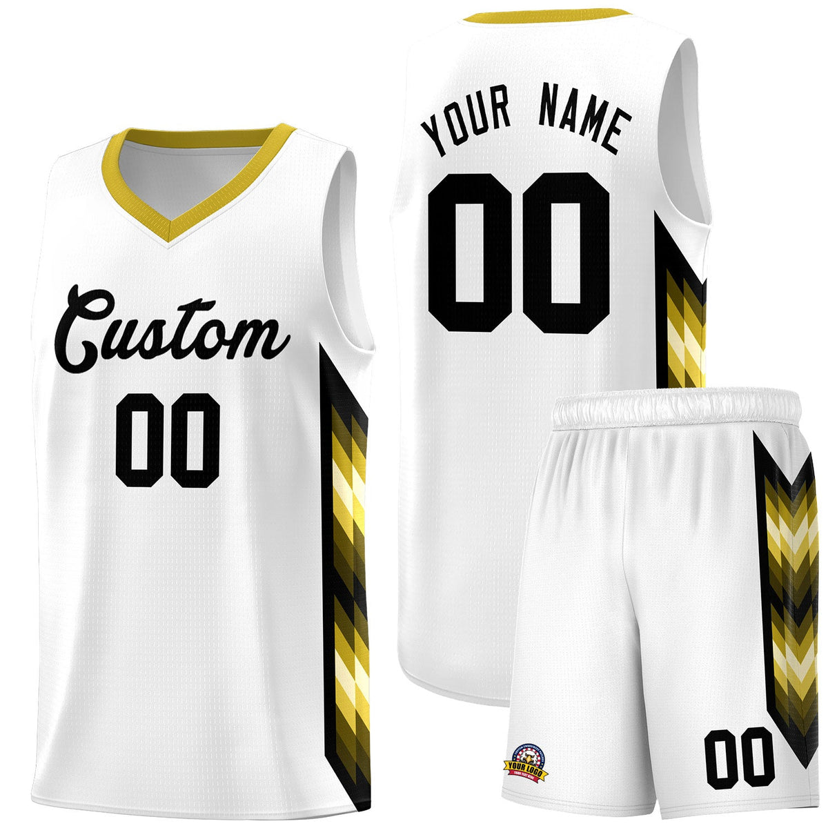 Custom White Mosaic Gradient Fashion Sports Uniform Basketball Jersey|KXKSHOP