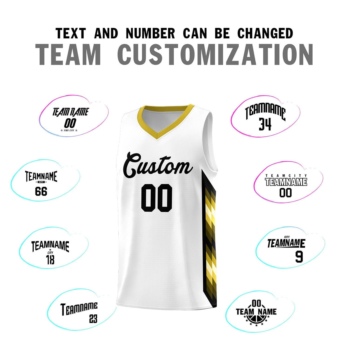 Custom White Mosaic Gradient Fashion Sports Uniform Basketball Jersey|KXKSHOP