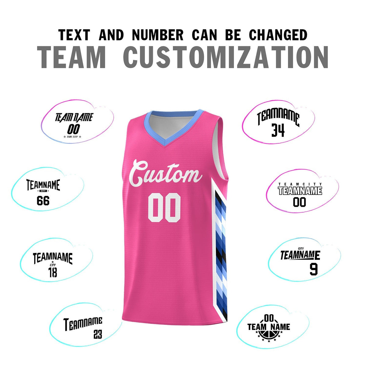 Custom Pink Mosaic Gradient Fashion Sports Uniform Basketball Jersey|KXKSHOP