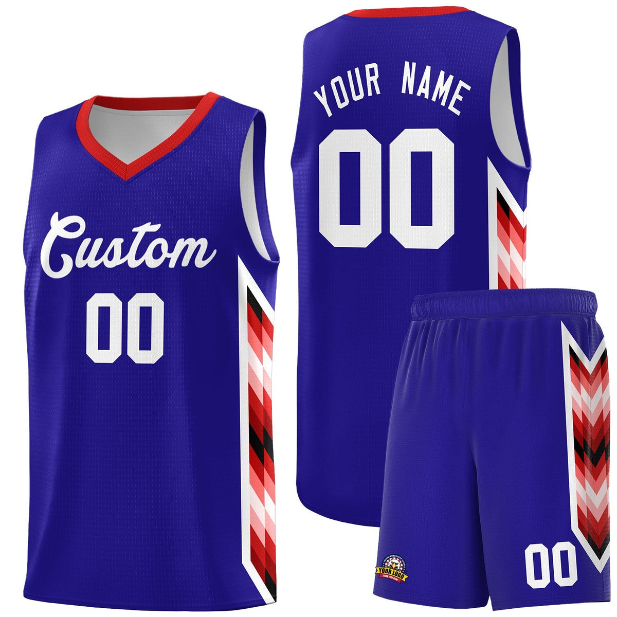 Custom Royal Mosaic Gradient Fashion Sports Uniform Basketball Jersey|KXKSHOP