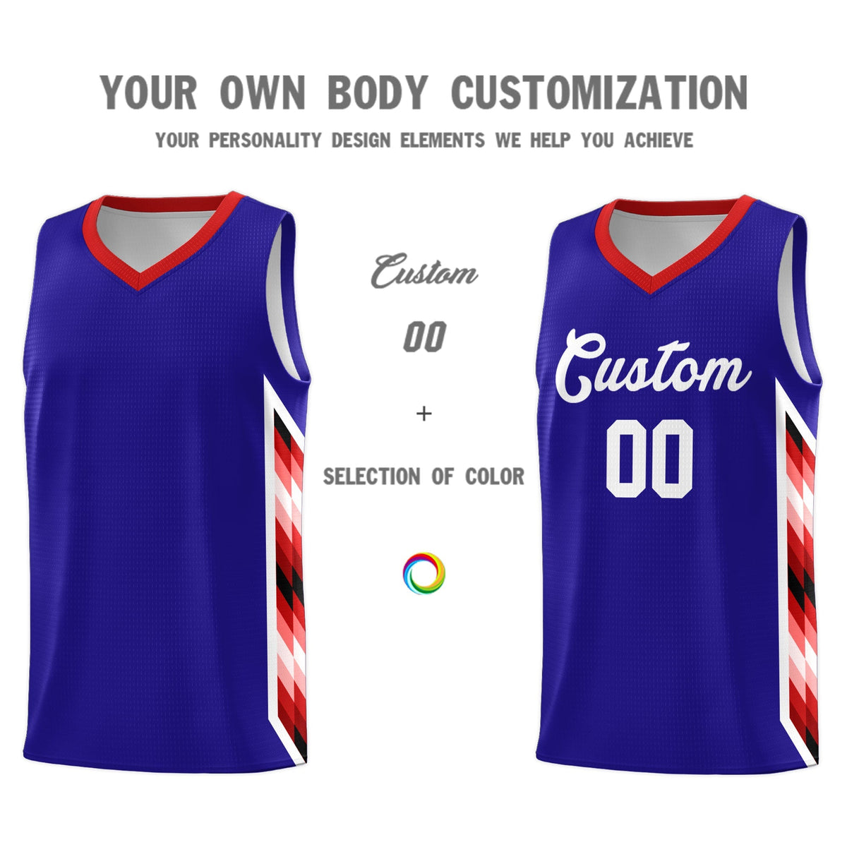 Custom Royal Mosaic Gradient Fashion Sports Uniform Basketball Jersey|KXKSHOP