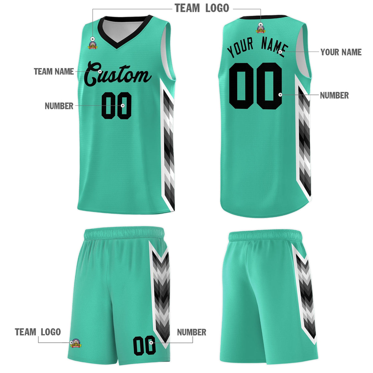 Custom Bright Green Mosaic Gradient Fashion Sports Uniform Basketball Jersey|KXKSHOP