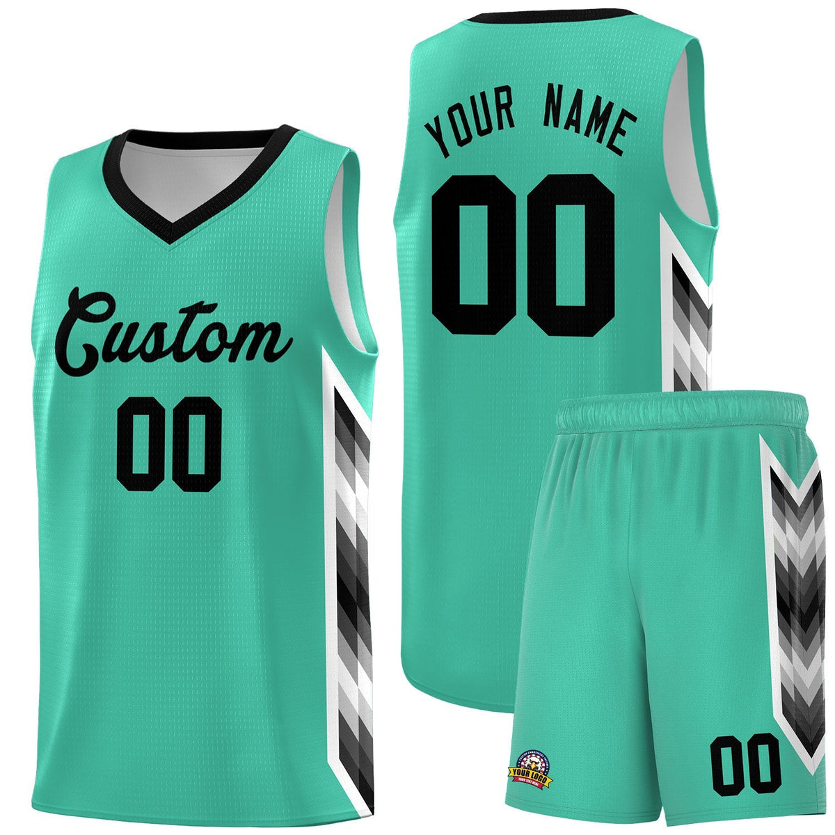 Custom Bright Green Mosaic Gradient Fashion Sports Uniform Basketball Jersey|KXKSHOP