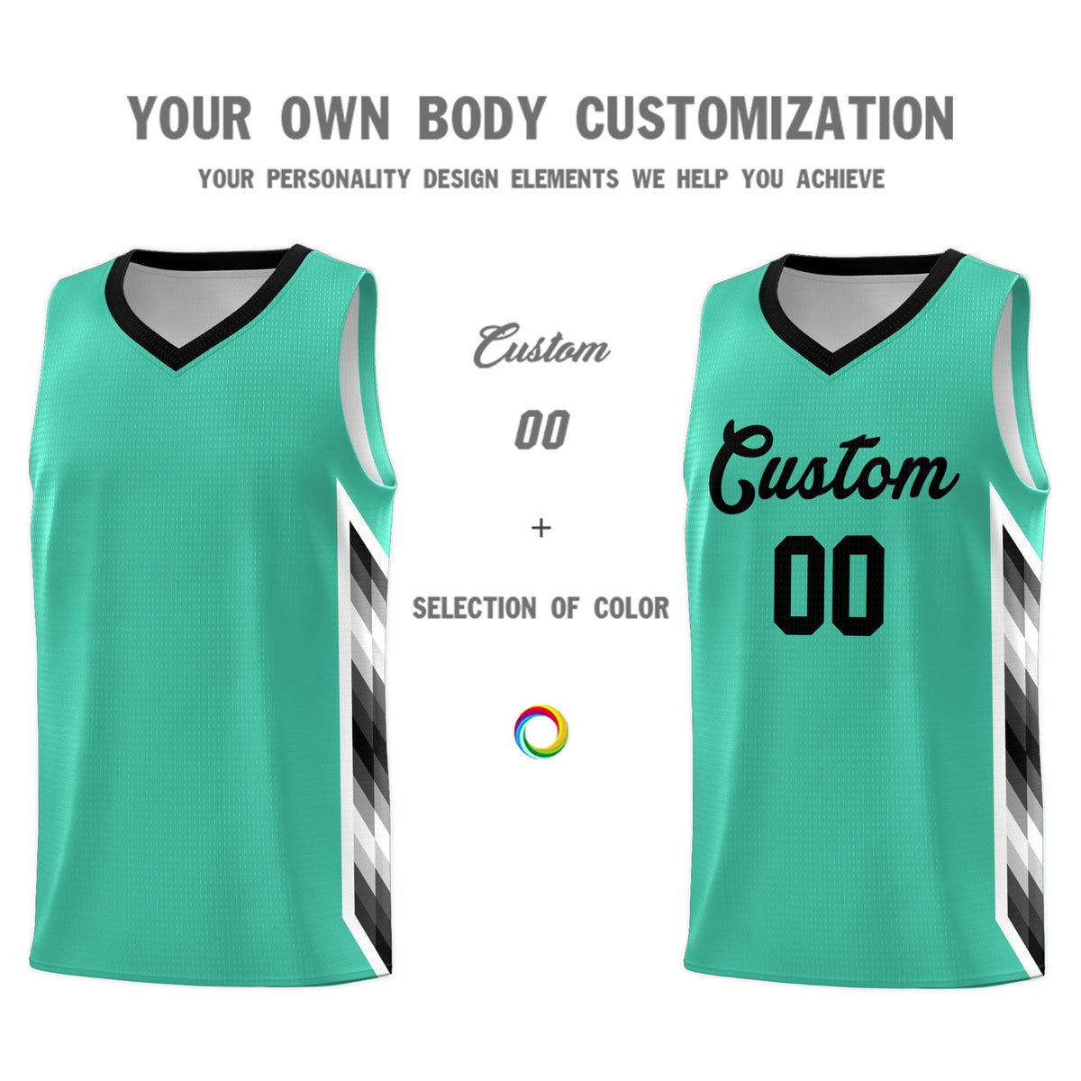 Custom Bright Green Mosaic Gradient Fashion Sports Uniform Basketball Jersey|KXKSHOP
