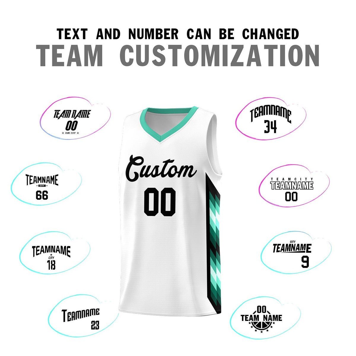 Custom White Mosaic Gradient Fashion Sports Uniform Basketball Jersey|KXKSHOP