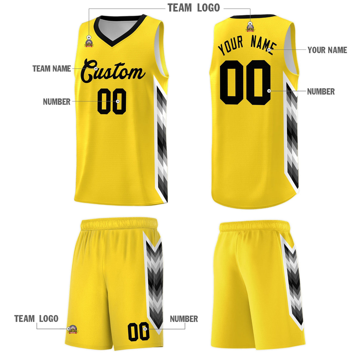 Custom Gold Mosaic Gradient Fashion Sports Uniform Basketball Jersey|KXKSHOP