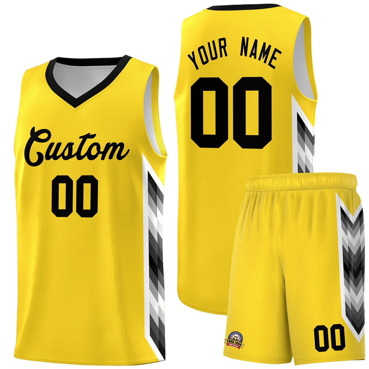 Custom Gold Mosaic Gradient Fashion Sports Uniform Basketball Jersey|KXKSHOP