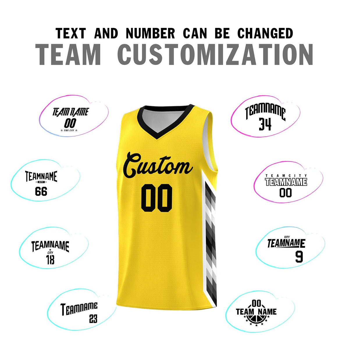 Custom Gold Mosaic Gradient Fashion Sports Uniform Basketball Jersey|KXKSHOP
