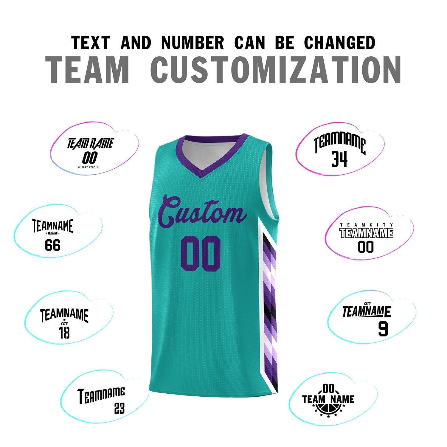 Custom Aqua Mosaic Gradient Fashion Sports Uniform Basketball Jersey|KXKSHOP