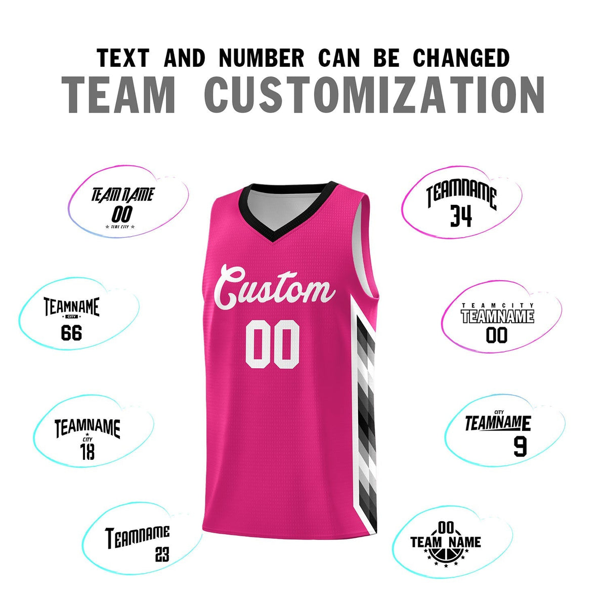 Custom Rose Red Mosaic Gradient Fashion Sports Uniform Basketball Jersey|KXKSHOP
