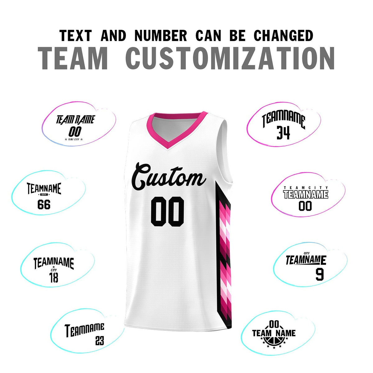Custom White Mosaic Gradient Fashion Sports Uniform Basketball Jersey|KXKSHOP