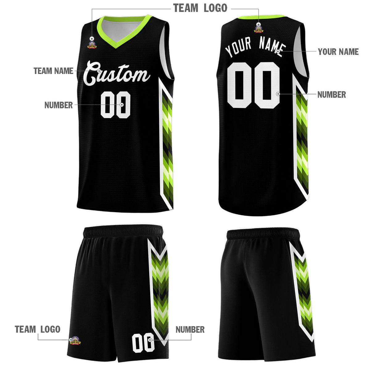 Custom Black Mosaic Gradient Fashion Sports Uniform Basketball Jersey|KXKSHOP