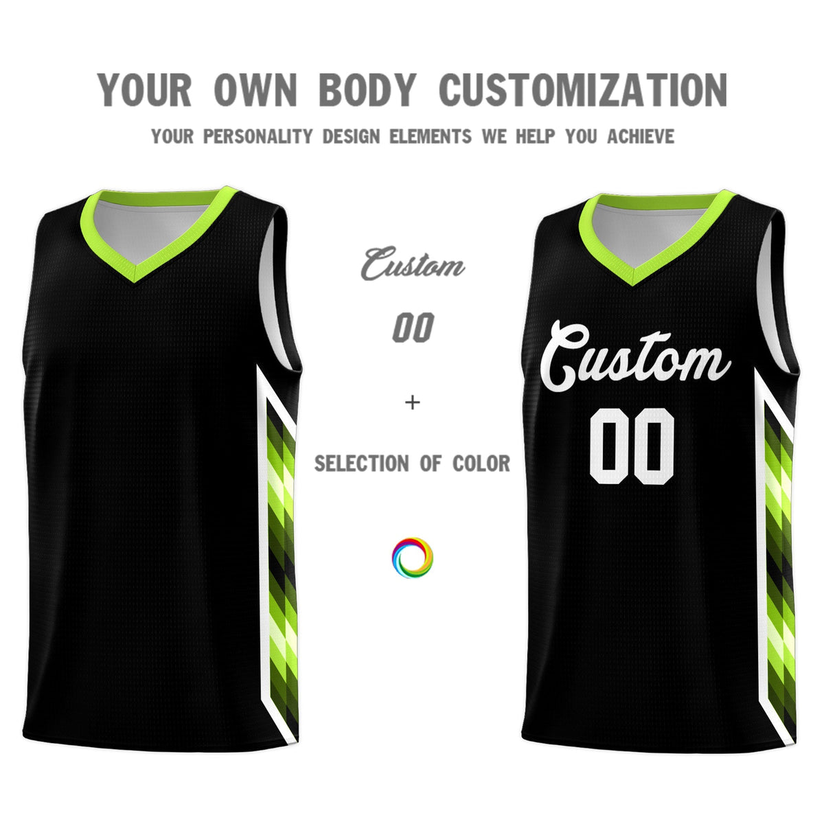 Custom Black Mosaic Gradient Fashion Sports Uniform Basketball Jersey|KXKSHOP