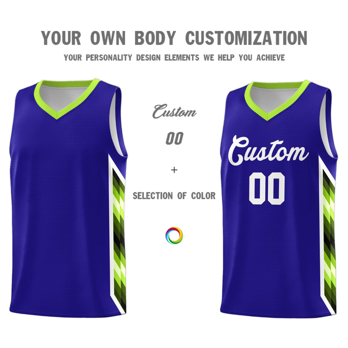 Custom Royal Mosaic Gradient Fashion Sports Uniform Basketball Jersey|KXKSHOP