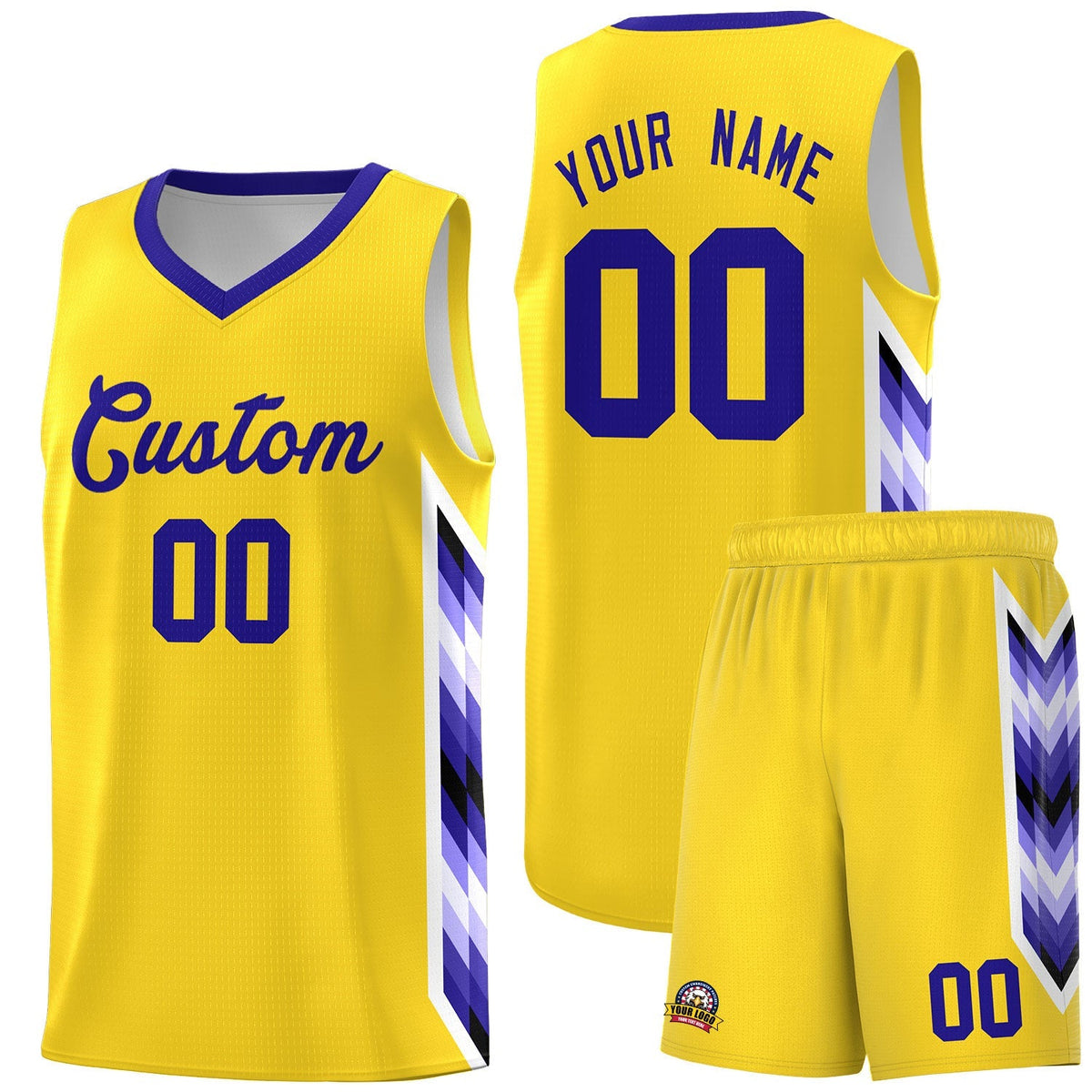 Custom Gold Mosaic Gradient Fashion Sports Uniform Basketball Jersey|KXKSHOP