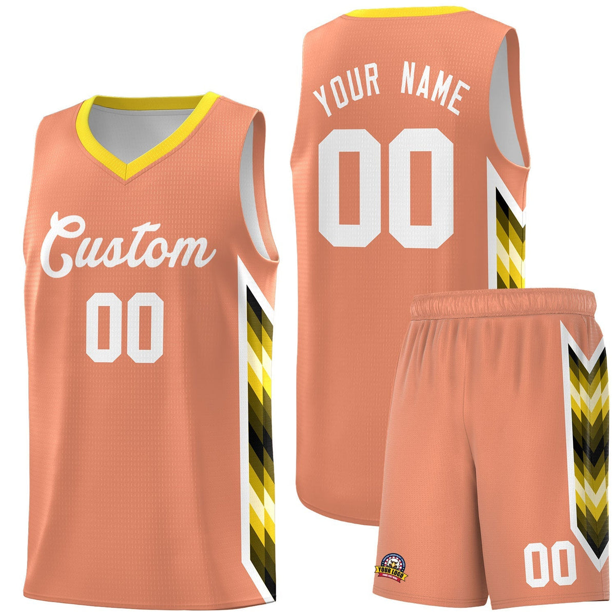 Custom Orange Mosaic Gradient Fashion Sports Uniform Basketball Jersey|KXKSHOP
