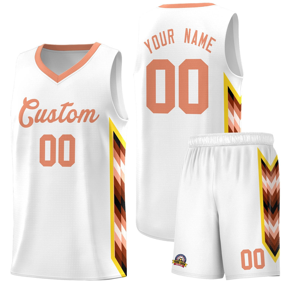 Custom White Mosaic Gradient Fashion Sports Uniform Basketball Jersey|KXKSHOP