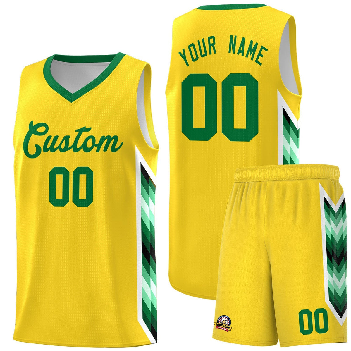 Custom Gold Mosaic Gradient Fashion Sports Uniform Basketball Jersey|KXKSHOP
